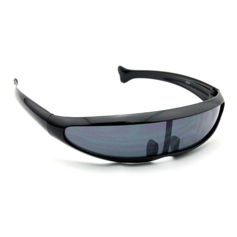 Classic Narrow Cyclops Visor Style Sunglasses For Men & Women Laser Eyeglasses Trendy Mirrored Lens Eyewear Glasses Cyclops Sunglasses Robot Space Costume Color Mirrored Lens