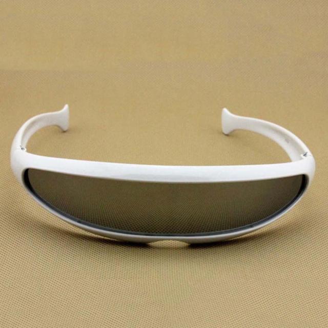 Classic Narrow Cyclops Visor Style Sunglasses For Men & Women Laser Eyeglasses Trendy Mirrored Lens Eyewear Glasses Cyclops Sunglasses Robot Space Costume Color Mirrored Lens