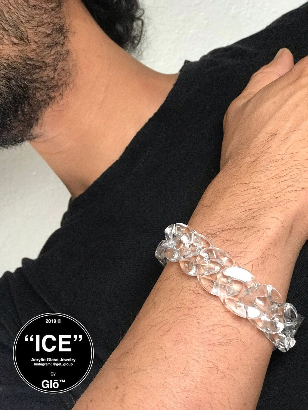 Clear Large Cuban Link Bracelet – Chunky Acrylic Glass Chain for Y2K Fashion, Layering & Statement Style