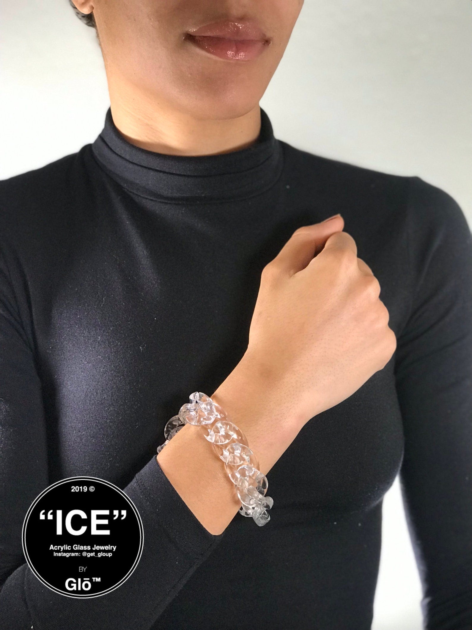 Clear Large Cuban Link Bracelet – Chunky Acrylic Glass Chain for Y2K Fashion, Layering & Statement Style