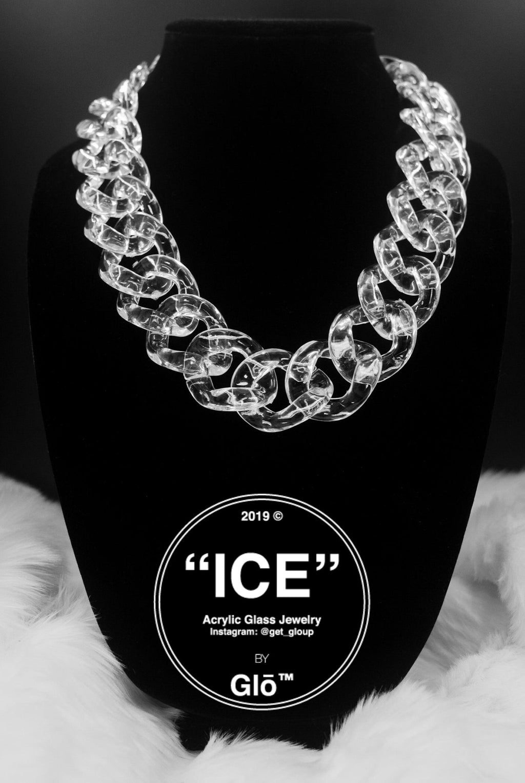 Clear XL Curb Link Necklace – Chunky Acrylic Glass Chain for Y2K Fashion, Streetwear & Bold Statement Style