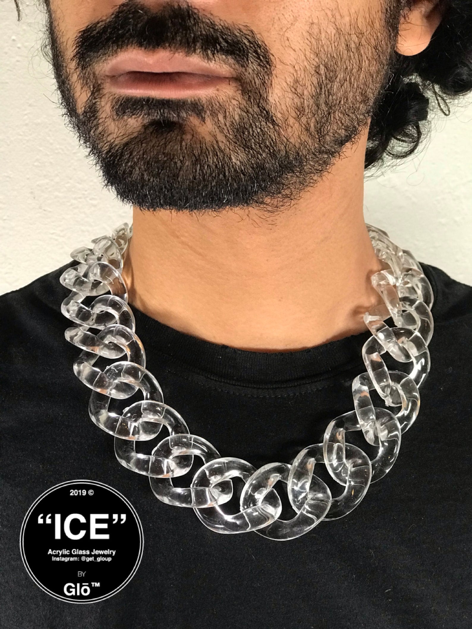 Clear XL Curb Link Necklace – Chunky Acrylic Glass Chain for Y2K Fashion, Streetwear & Bold Statement Style