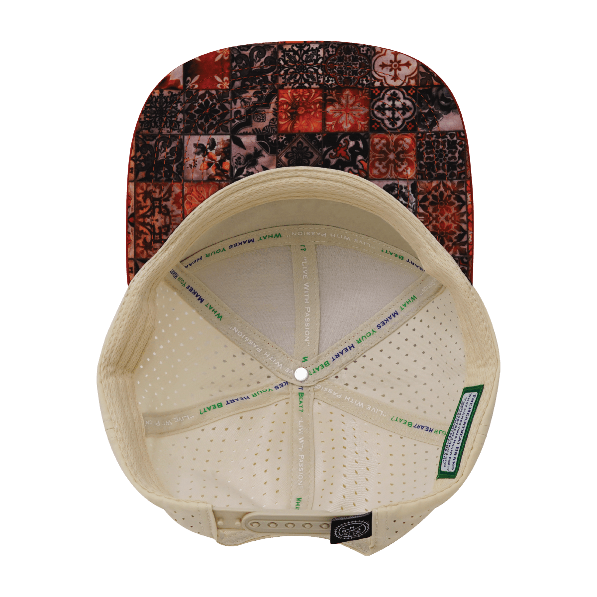 **ADULT** Color Vibes Hat - Flat Bill - Copper Stitch - Red Rock / Cream - Laser Mesh