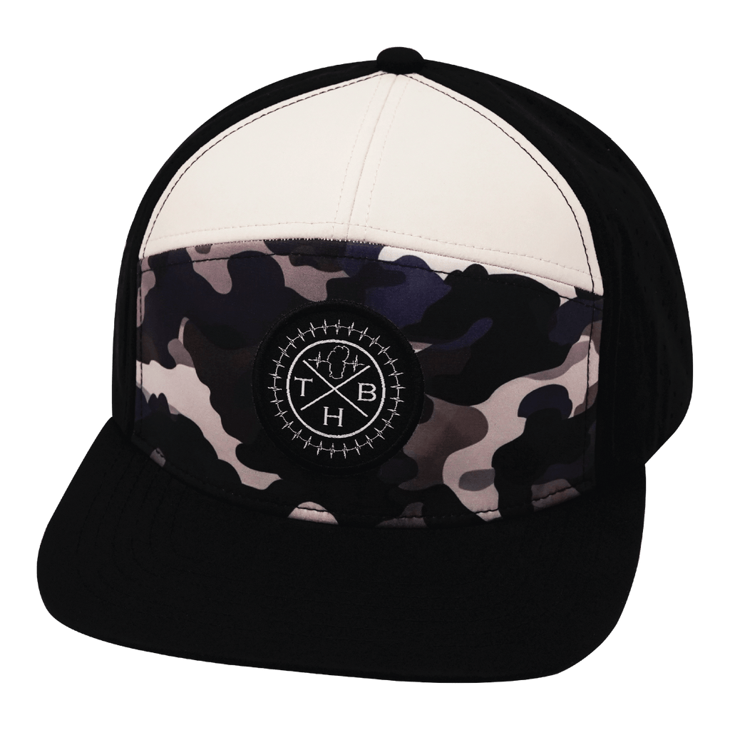 **ADULT** Color Vibes Hat - Flat Bill - Desert Night Camo - Black / Cream - Laser Mesh