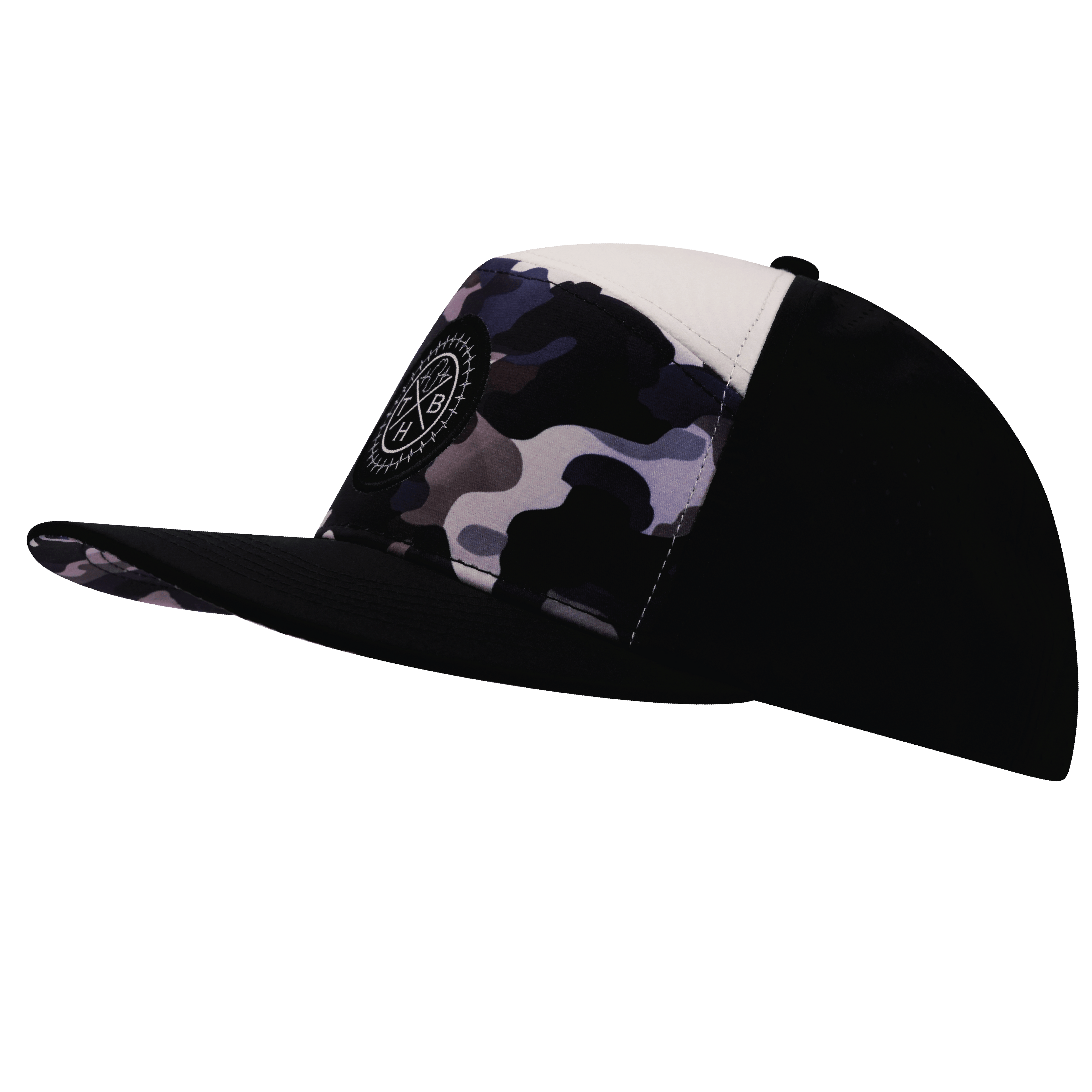 **ADULT** Color Vibes Hat - Flat Bill - Desert Night Camo - Black / Cream - Laser Mesh
