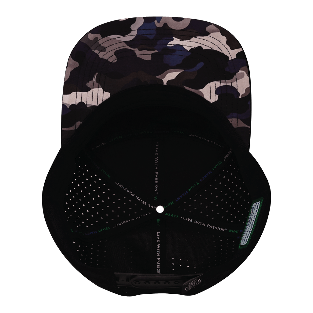 **ADULT** Color Vibes Hat - Flat Bill - Desert Night Camo - Black / Cream - Laser Mesh