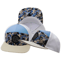 **ADULT** Color Vibes Hat - Flat Bill - Sky Camo - Cream / Baby Blue / White - Laser Mesh