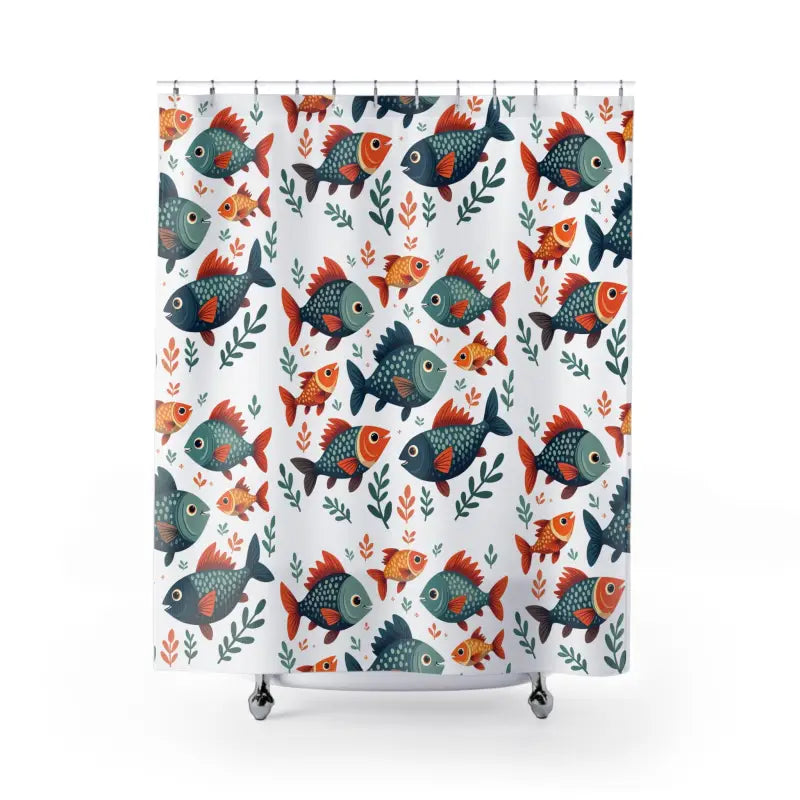 Fish Shower Curtain - Underwater Oasis Colorful Design - DipaliZ