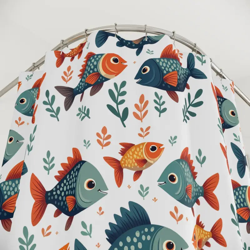 Fish Shower Curtain - Underwater Oasis Colorful Design - DipaliZ