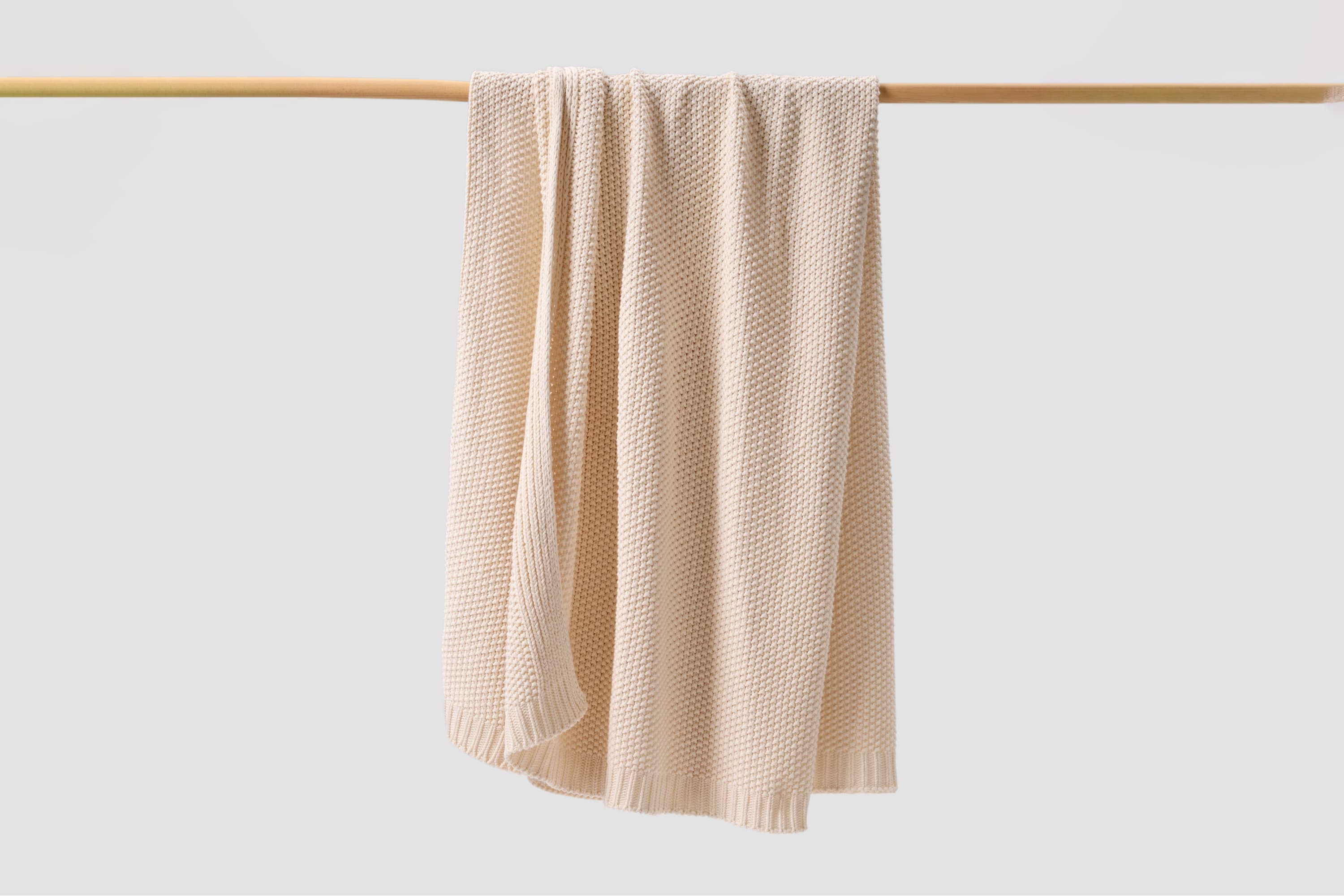 Seed Stitch Cotton Throw Blanket