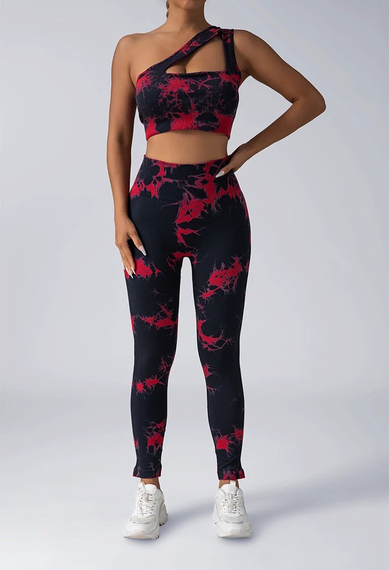 Seamless Knitted Tie-dye Yoga Suit Women
