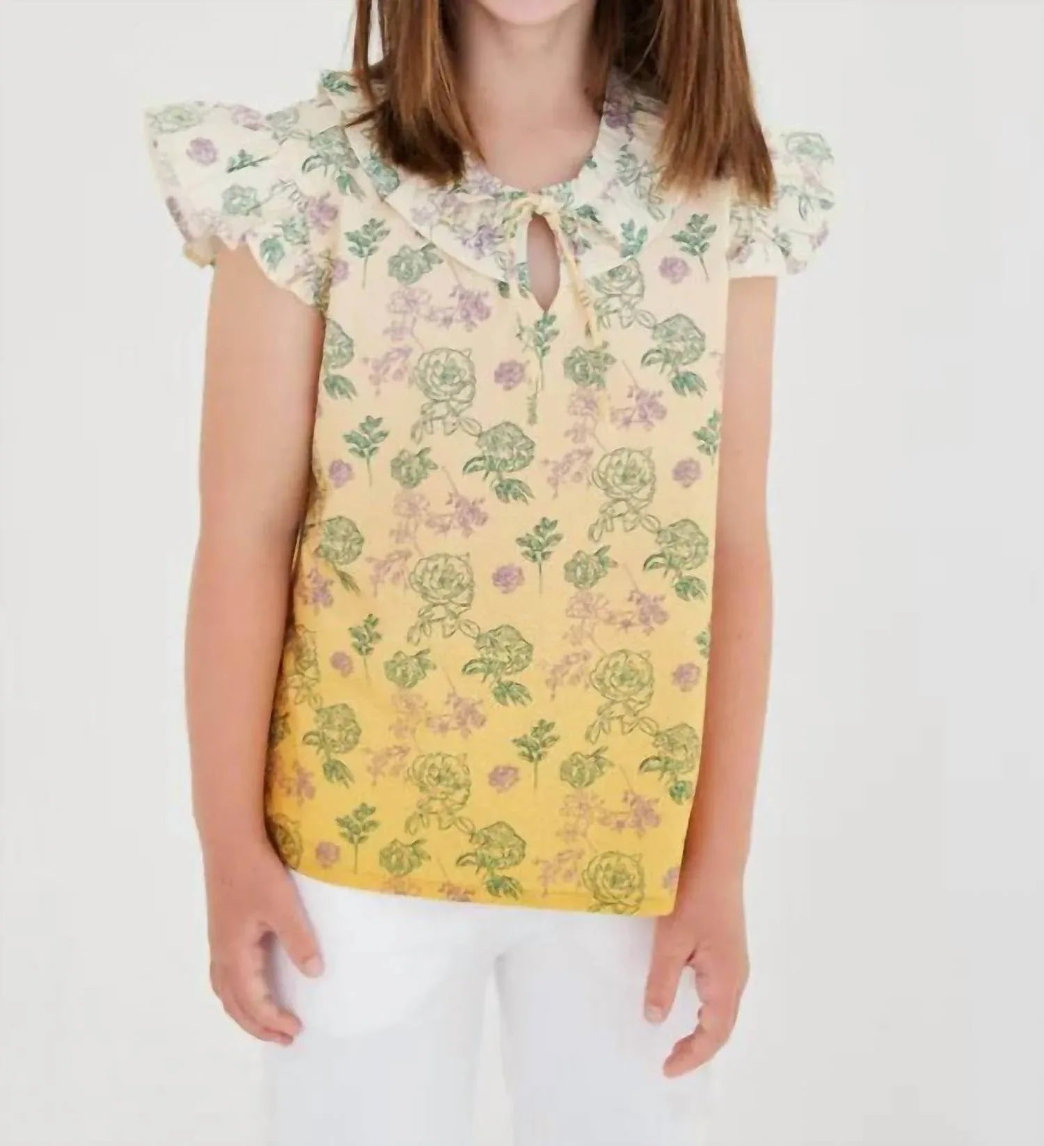 Floral Sketched Ombré Top