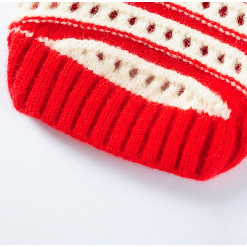 Autumn And Winter Dog Clothing, Warm, Hollowed-out Knitted Cherry Small Dog, Teddy Bichon, Cat Sweater, Pet Clothing