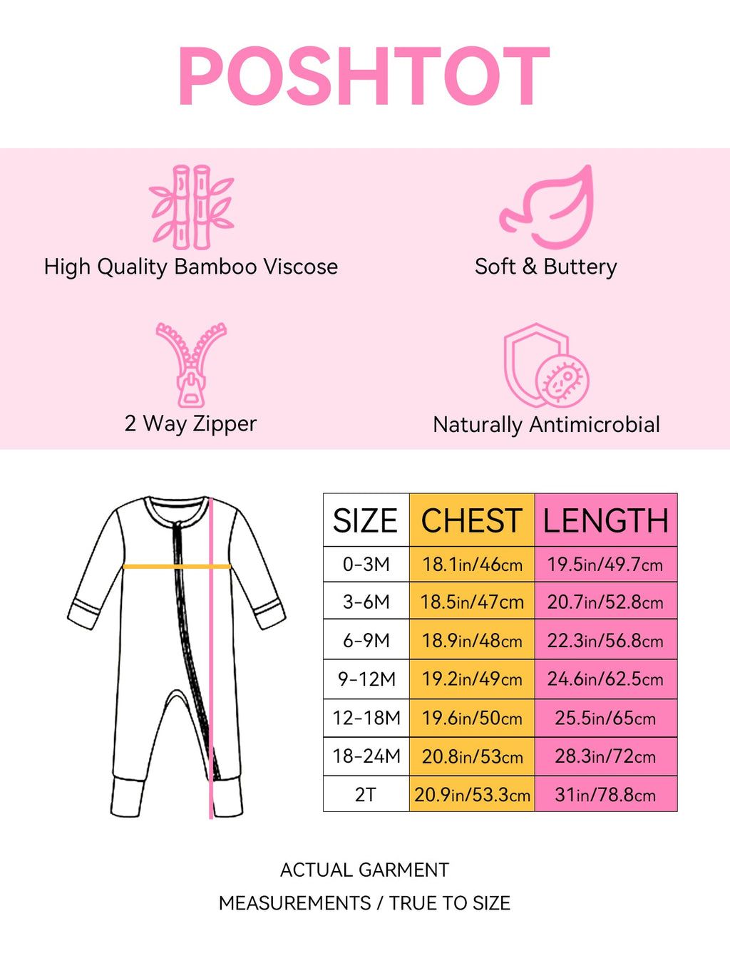 PoshTOT Sanrio Cinnamoroll Bamboo Baby Convertible Zippy Romper