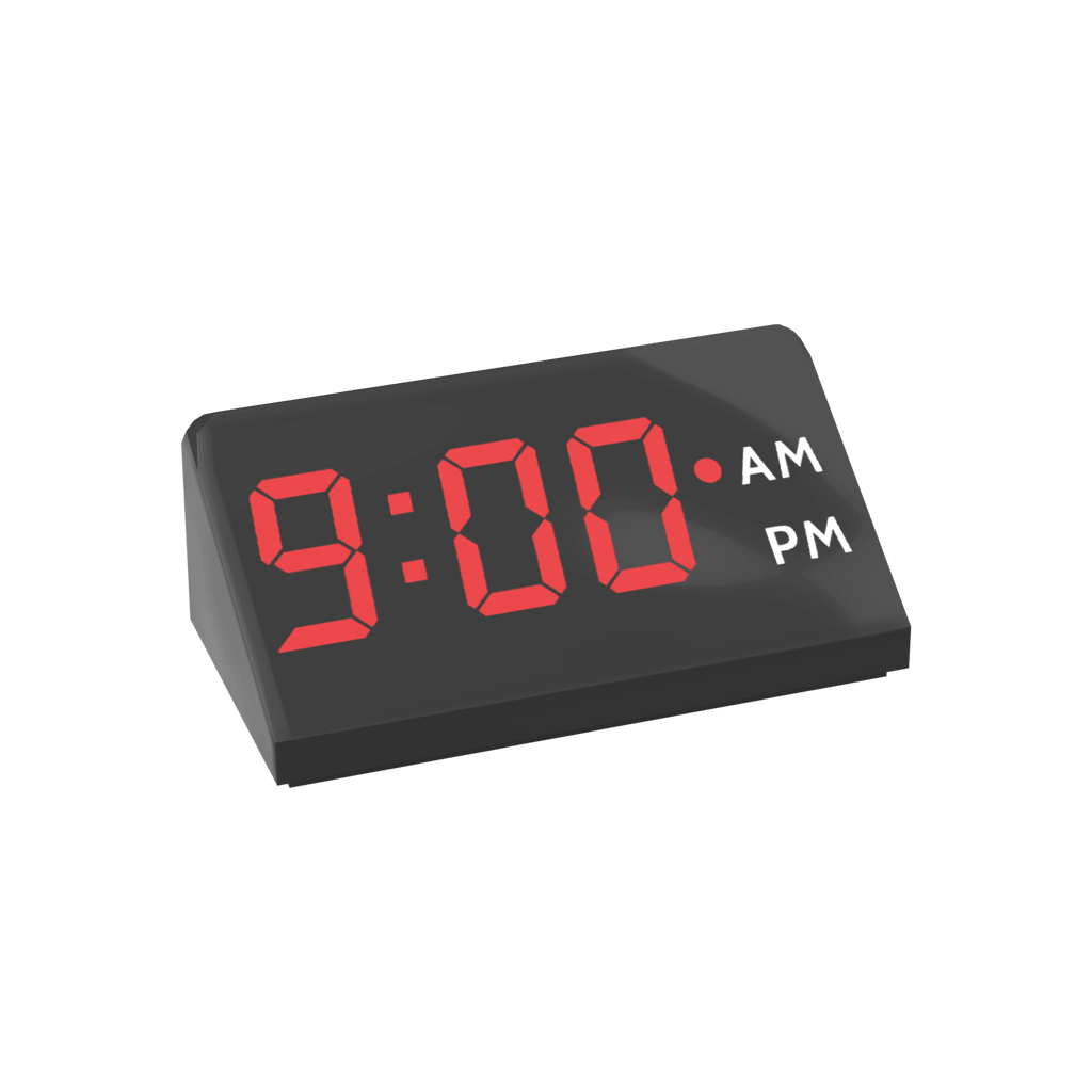 Alarm Clock - Minifig Scale - Custom Printed - Made Using LEGO® Parts