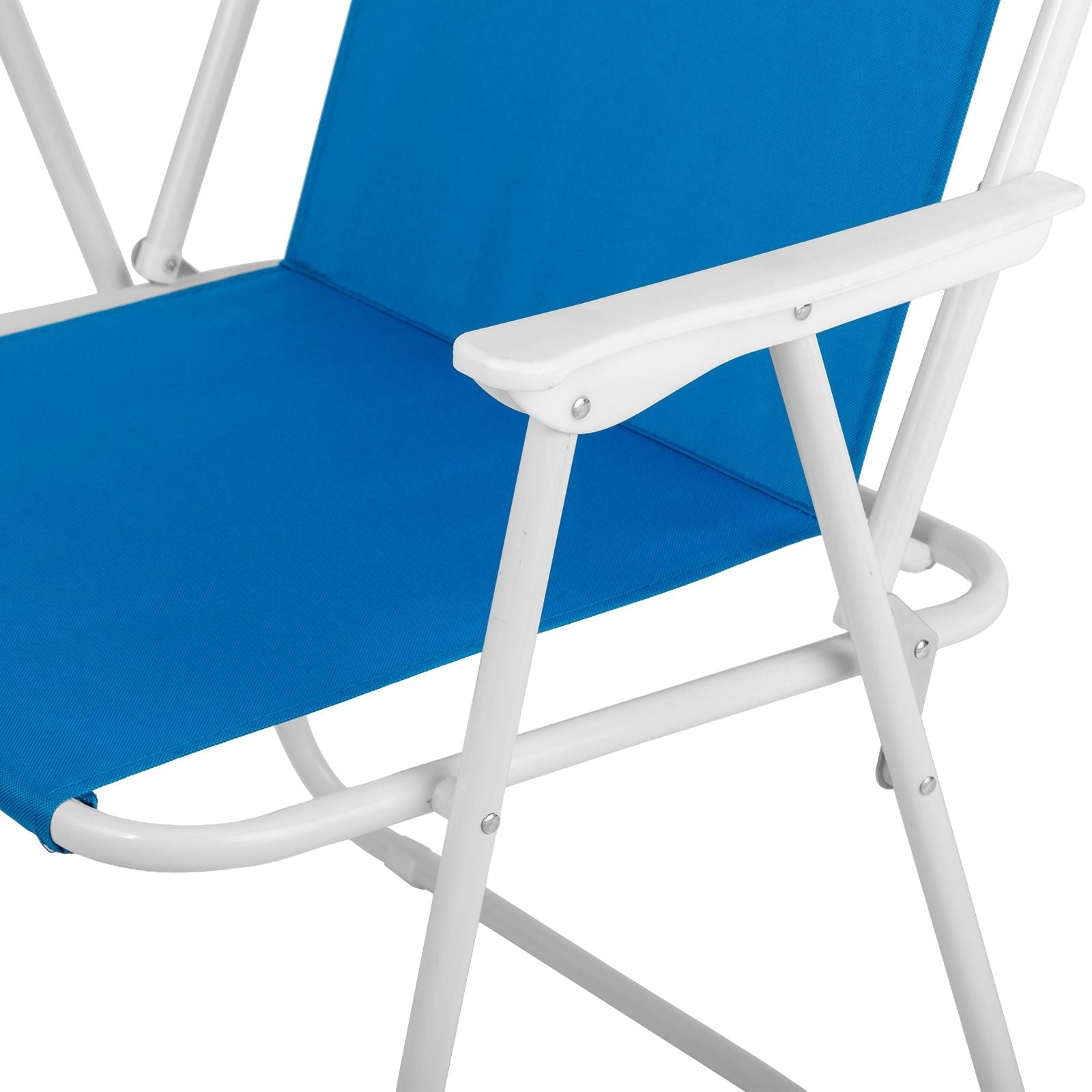 1 Pack Heavy Duty Steel Beach Chair with Umbrella, XL Size 15" Seat Height Royal Blue, Oxford Cloth with Support Bar, Single Position Adjustable, 120kg Load