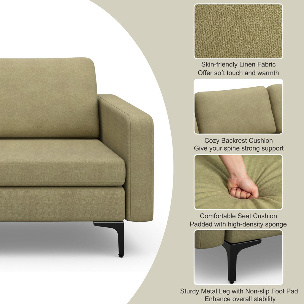 Convertible Sofa Couch with Magazine Pockets 3-Seat with 2 USB Port