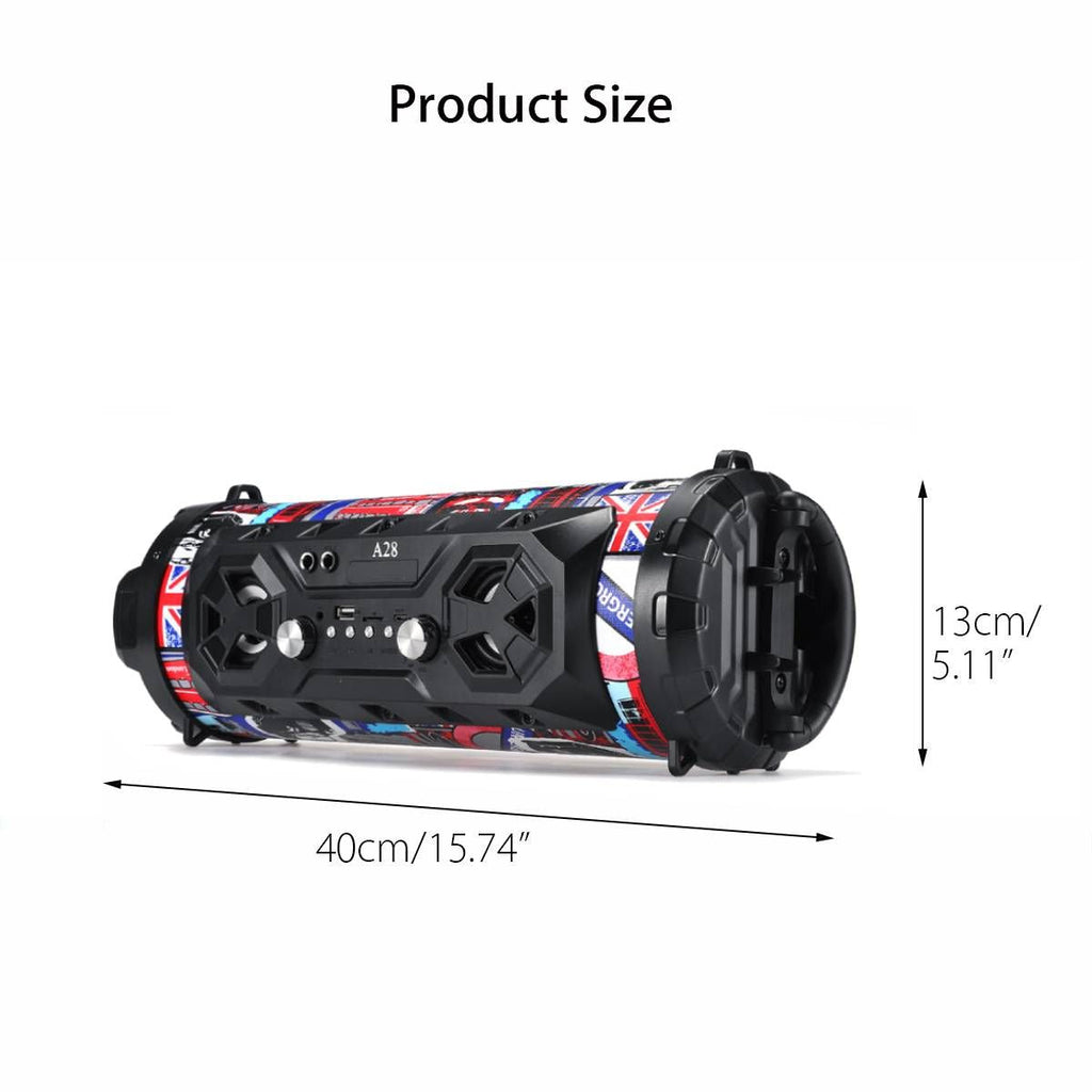 Bluetooth Speaker A28 Portable Wireless Stereo Bass Subwoofer Karaoke Party Speakers with RGB LED Light Support FM Radio TF Card