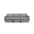 Convertible Sofa Couch with Magazine Pockets 3-Seat with 2 USB Port