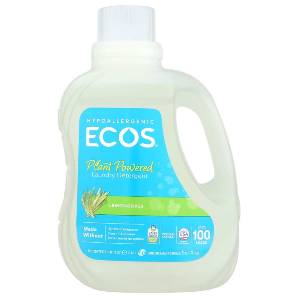 ECOS Hypoallergenic Laundry Detergent Lemongrass 100 oz – Gentle, Natural