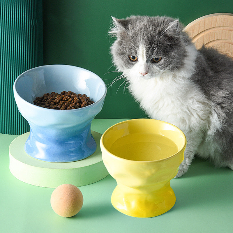 Cat Bowl High Ceramic Protection Cervical Spine Dog Food Basin