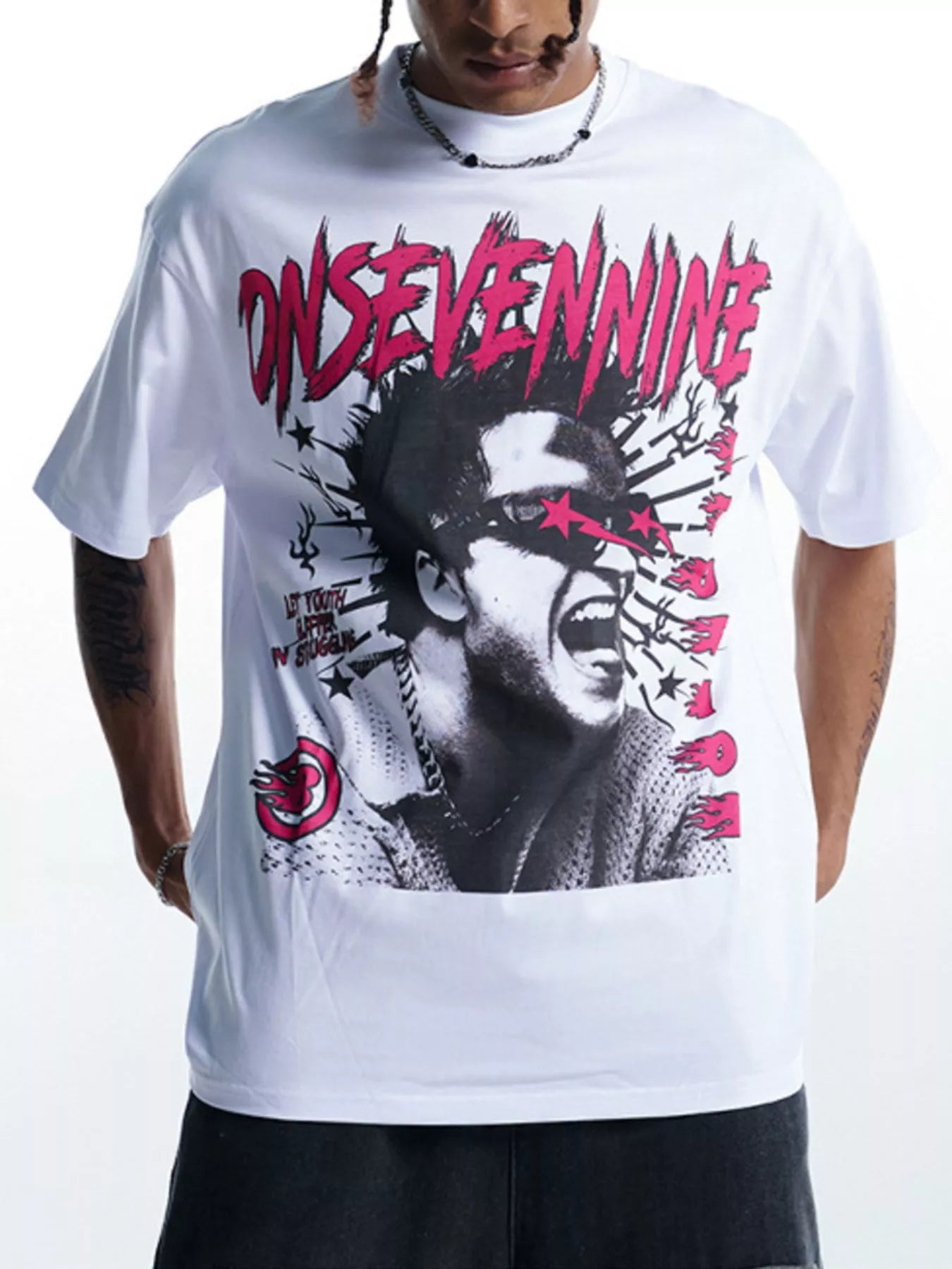 Men's Graphic Round Neck Oversized T-Shirt