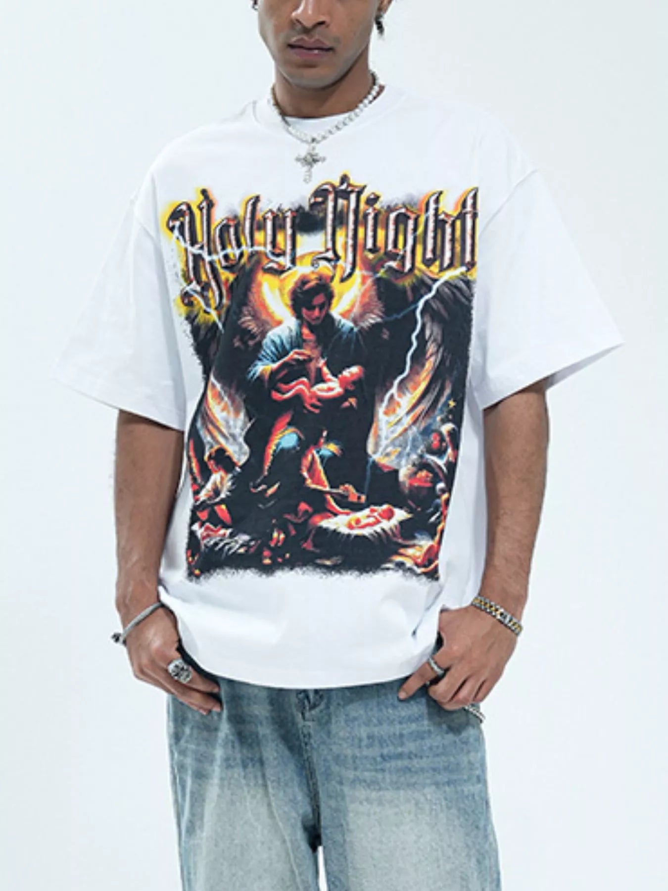 Men's Graphic Round Neck Oversized T-Shirt