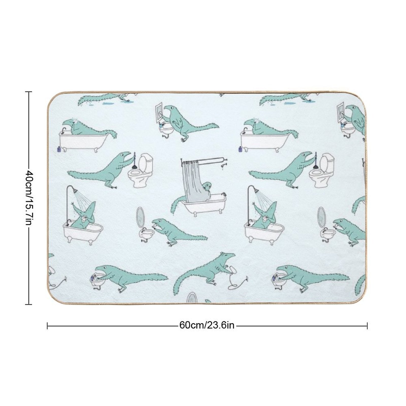Bathroom Dinosaur Pattern Bath Mat