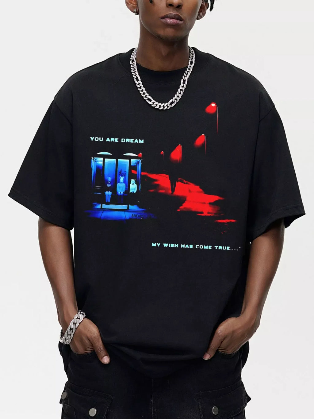 Men's Graphic Round Neck Oversized T-Shirt