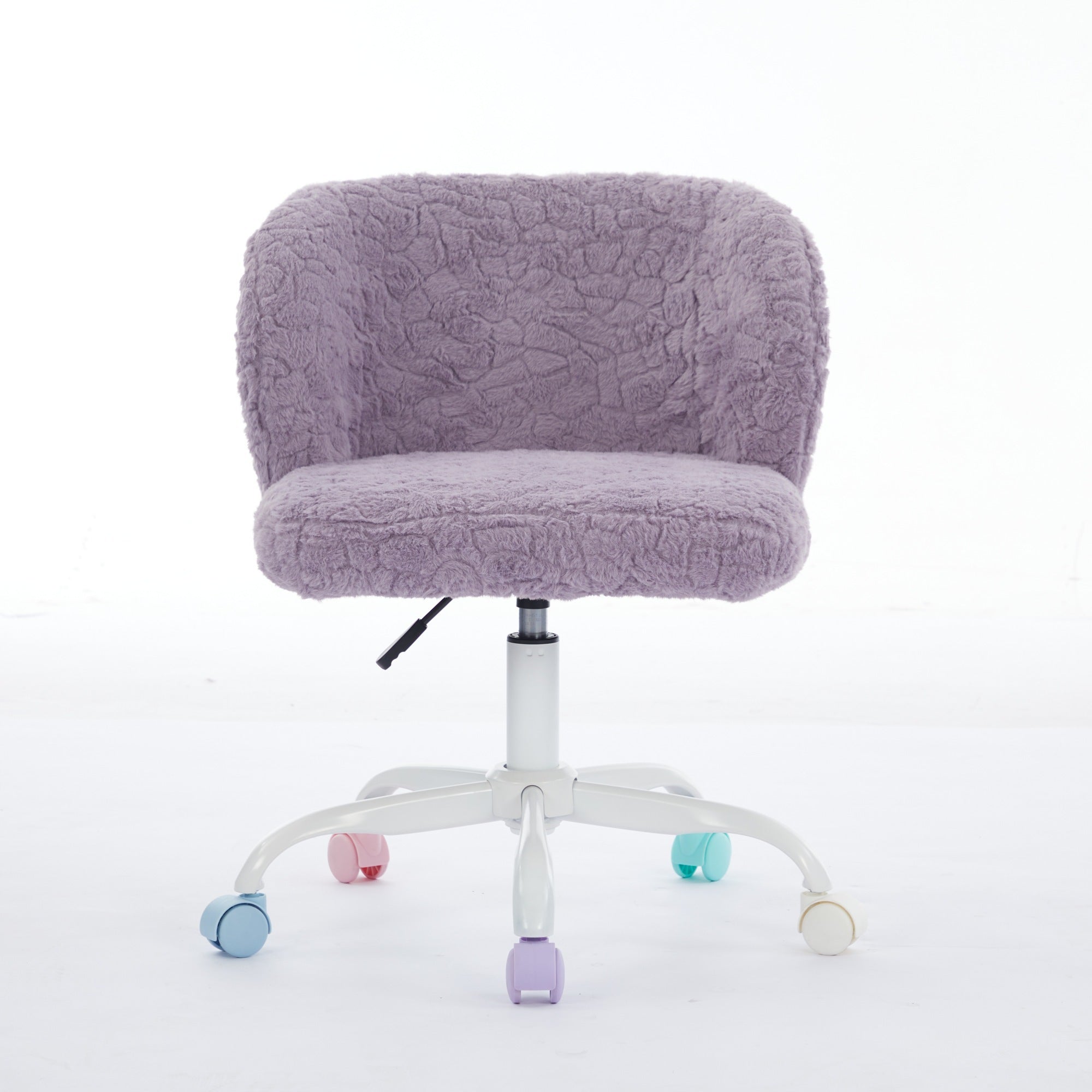 Swivel Chair Faux Alpaca Violet Vanity Bedroom Ergonomic 22.5x31.9 In