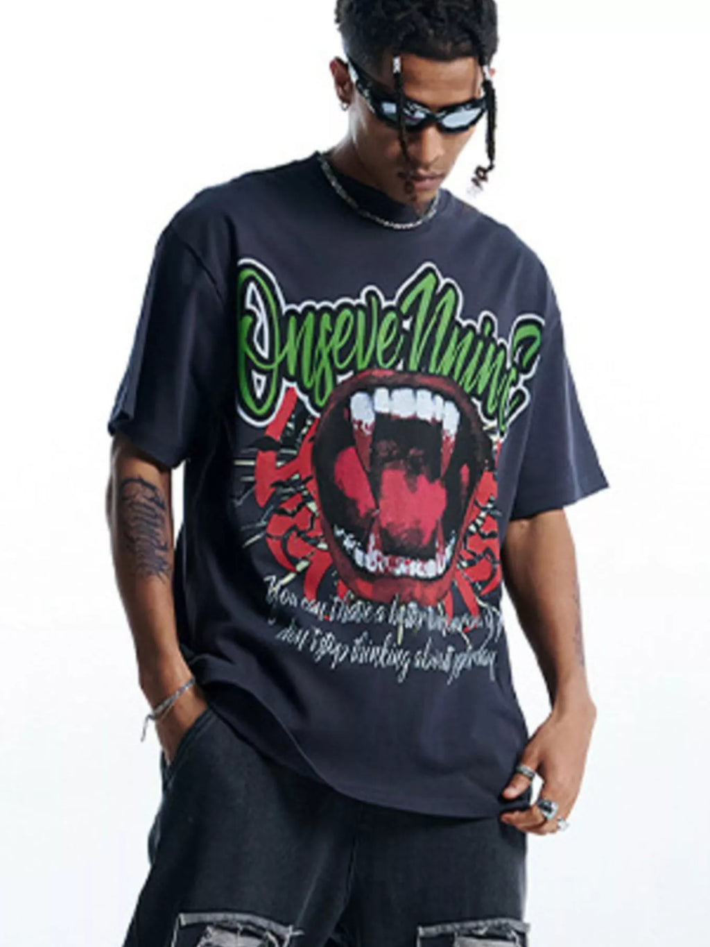Men's Graphic Round Neck Oversized T-Shirt