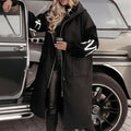 Women’s Letter Print Hooded Coat
