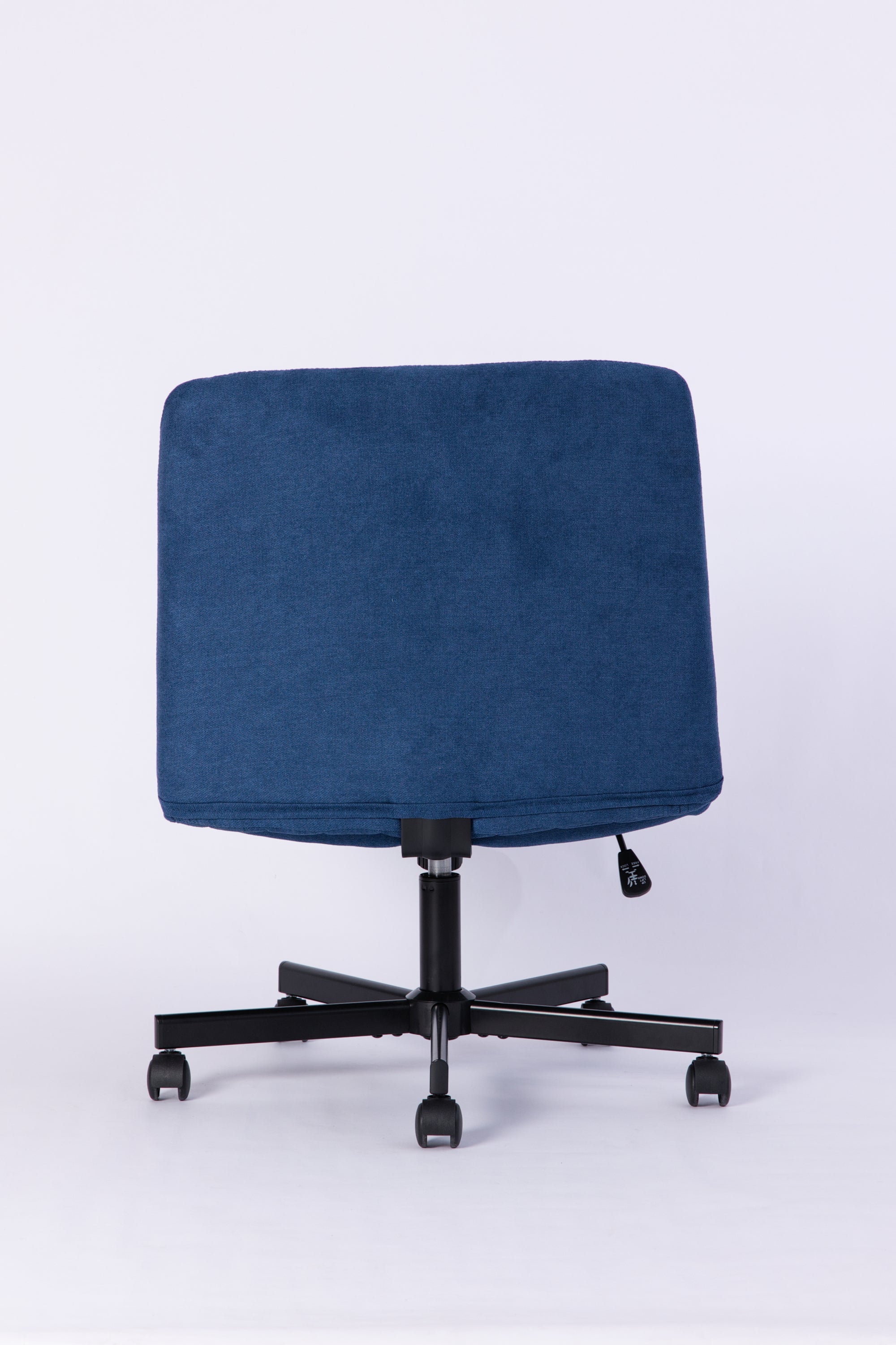 Swivel Office Chair Linen Blue Criss Cross Memory Foam 360 Degree 25.2 In