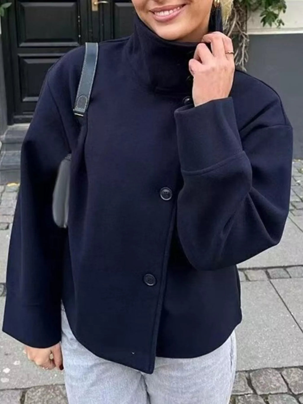 Wool Blend Long Sleeve Outerwear