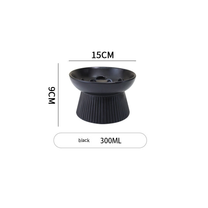 Ceramic Pet Cat Bowl Dog Bowl Anti-choke And Slow Food Anti-tumble High Foot Neck Protection Rice Bowl