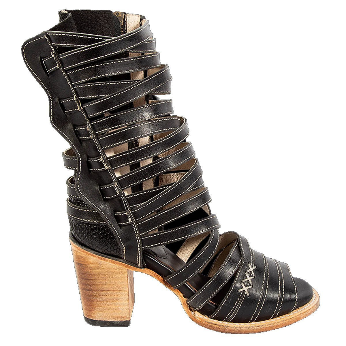 Womens Retro Stiletto-Strap Cutout Sandals See size chart under “more details”