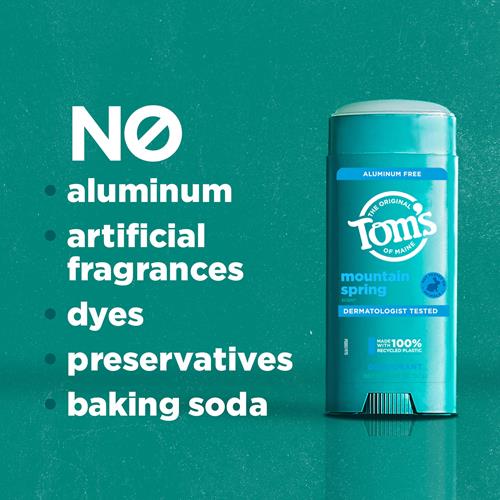 Tom’S Of Maine Mountain Spring Natural Deodorant For Men And Women, Aluminum Free, 3.25 Oz