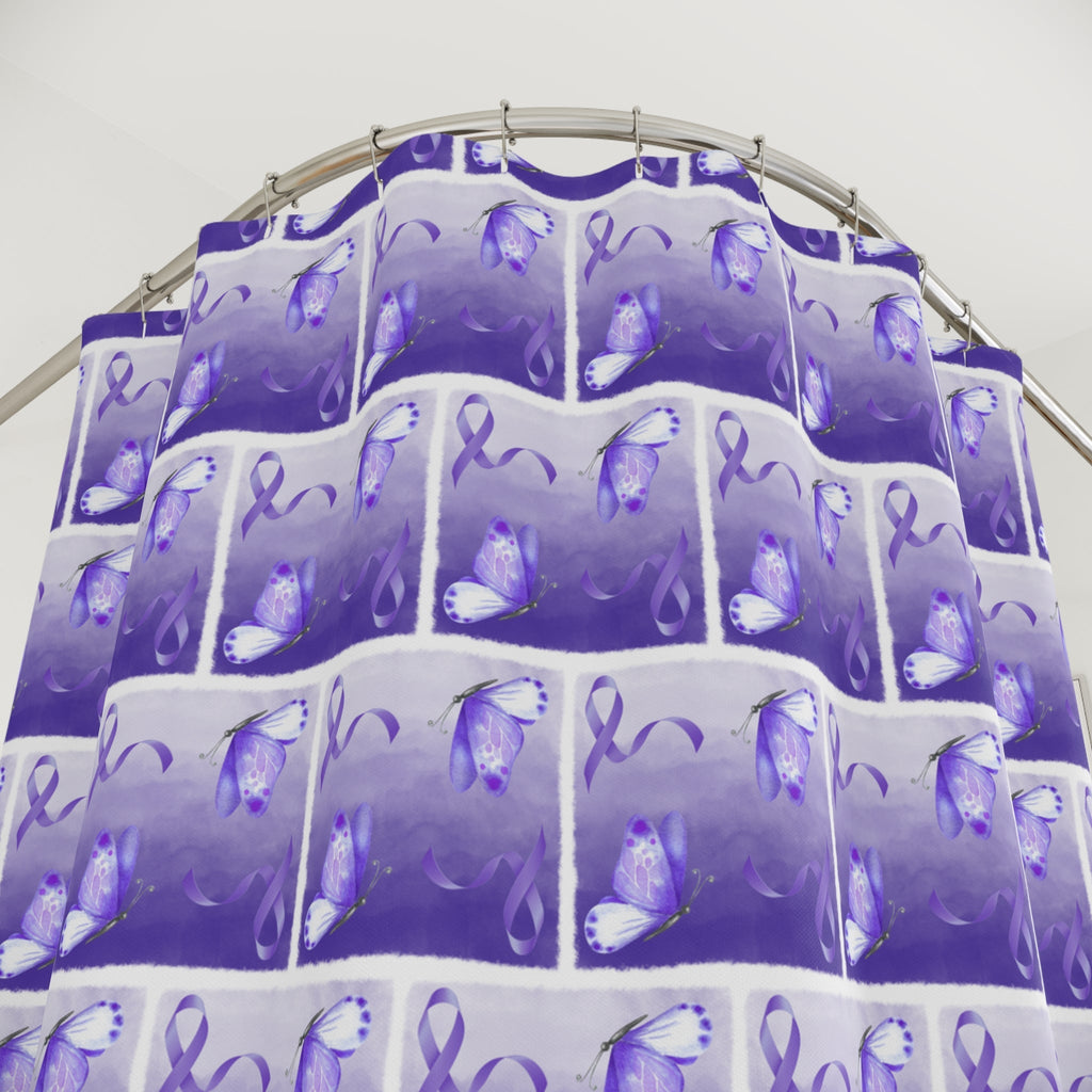 Elegant Butterfly Shower Curtain - Transform Your Bathroom with Purple Decor