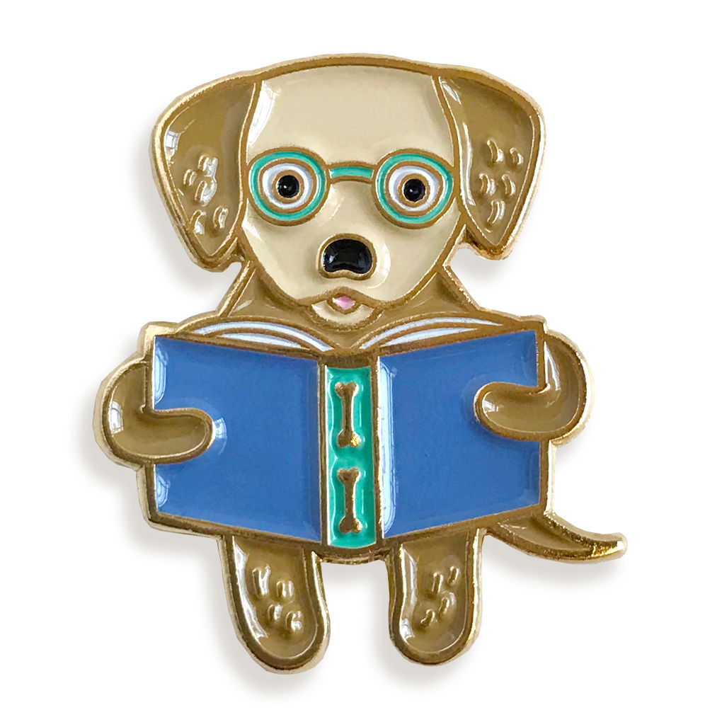 Reading Retriever Book Buddies Wood Mini Bookmark + Pin Gift Set