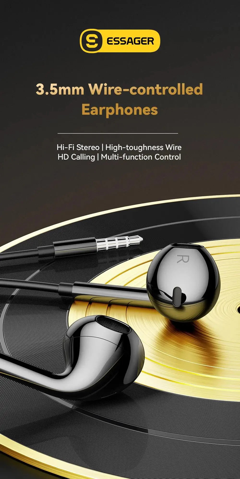 3.5mm Wired Headphones In Ear Headset Wired Earphones