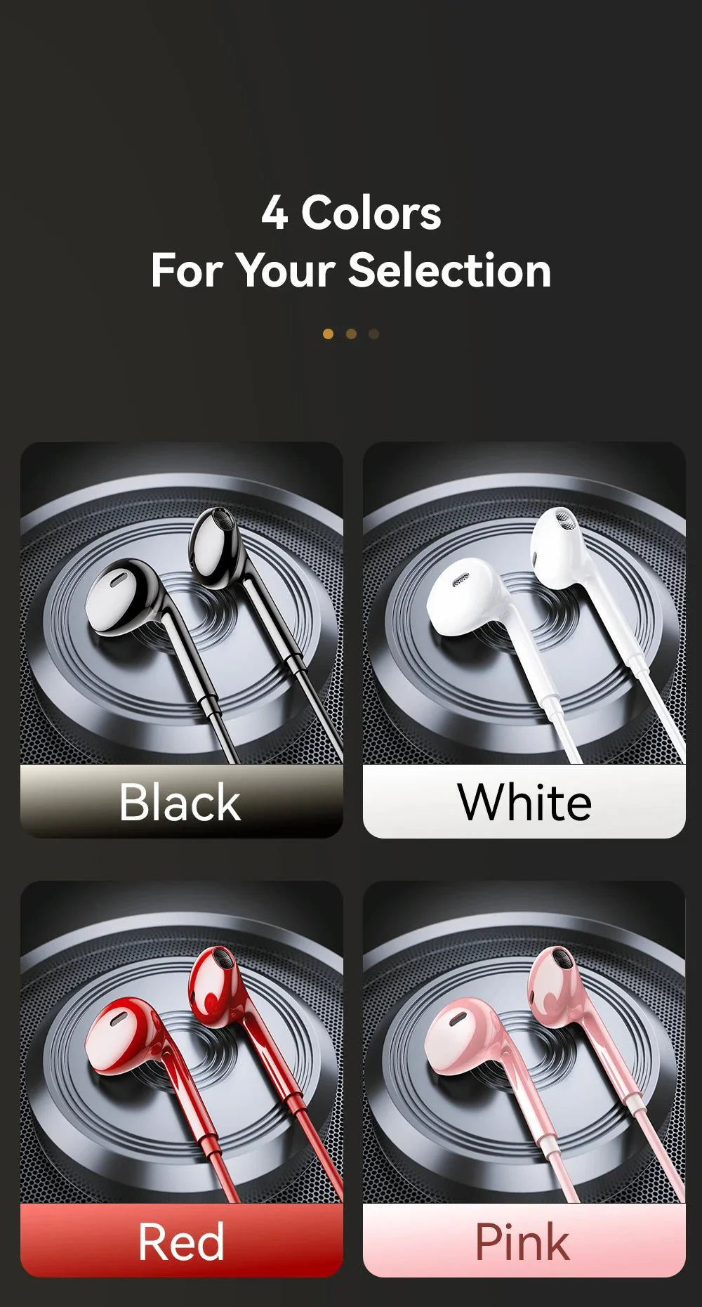 3.5mm Wired Headphones In Ear Headset Wired Earphones