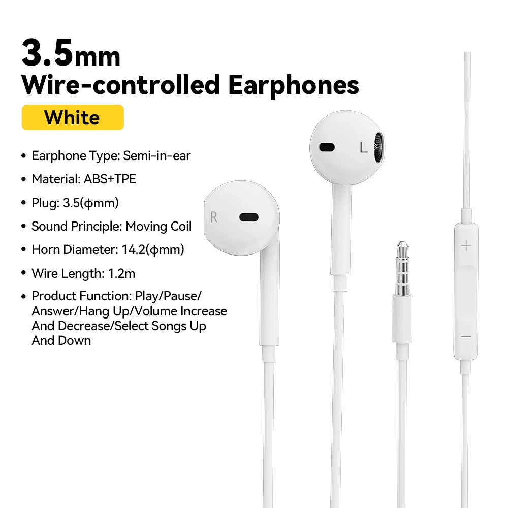 3.5mm Wired Headphones In Ear Headset Wired Earphones