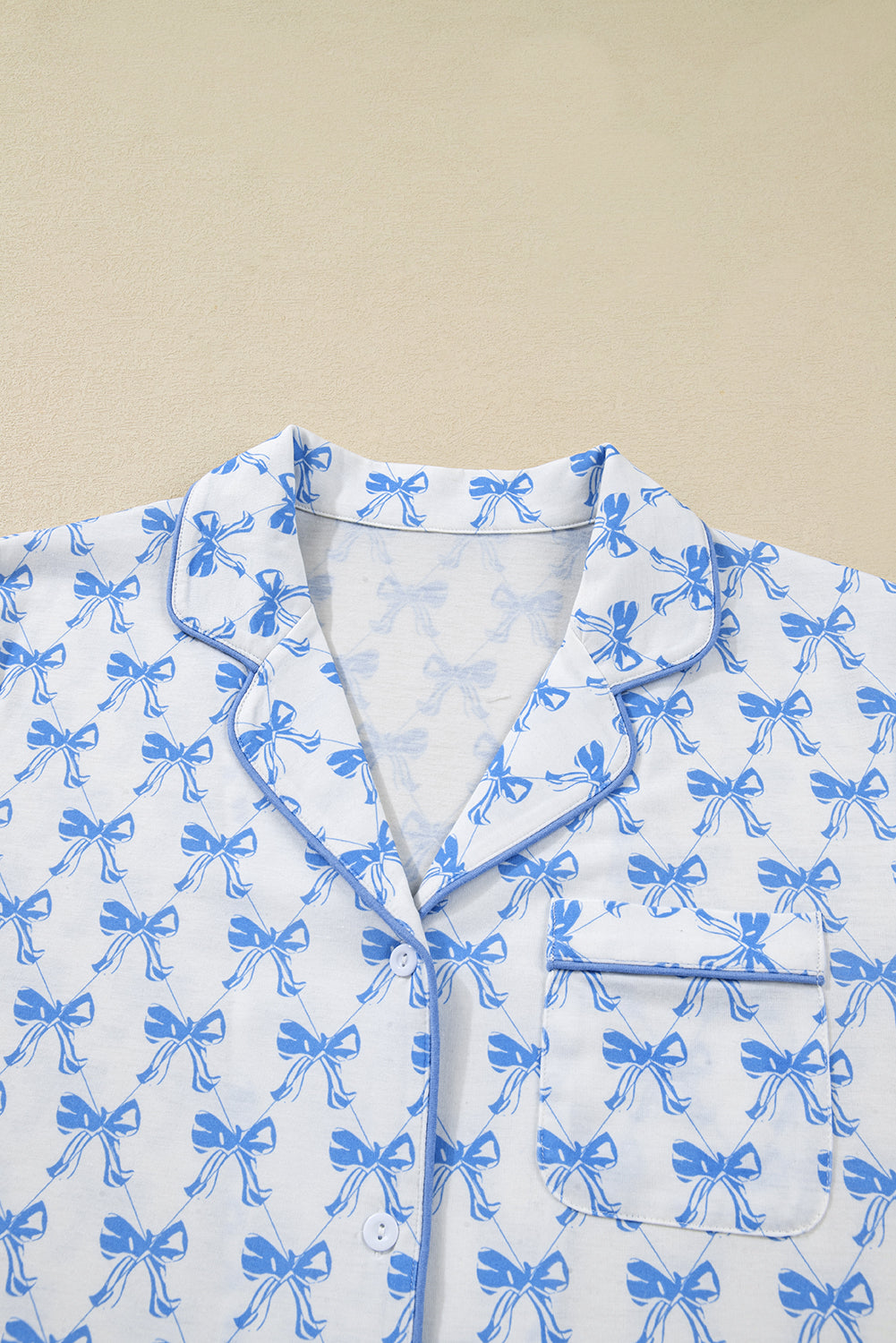 Bow Tie Shirt and Pants Pajama Set