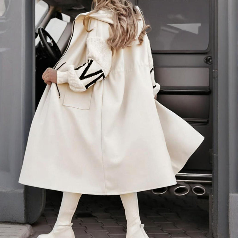 Women’s Letter Print Hooded Coat