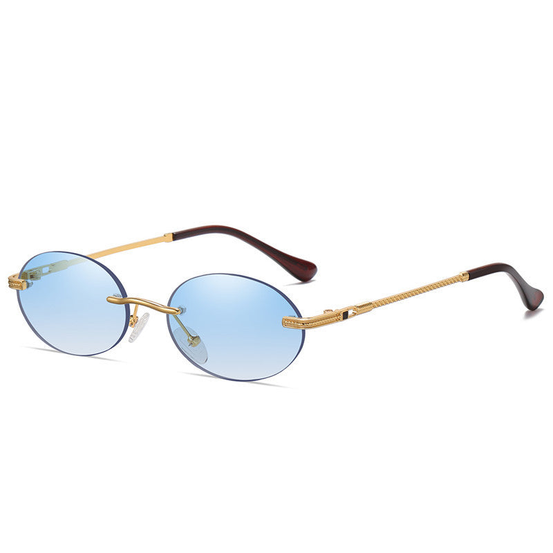 Metal Frame Oval Punk Multicolor Colorful Sun Glasses