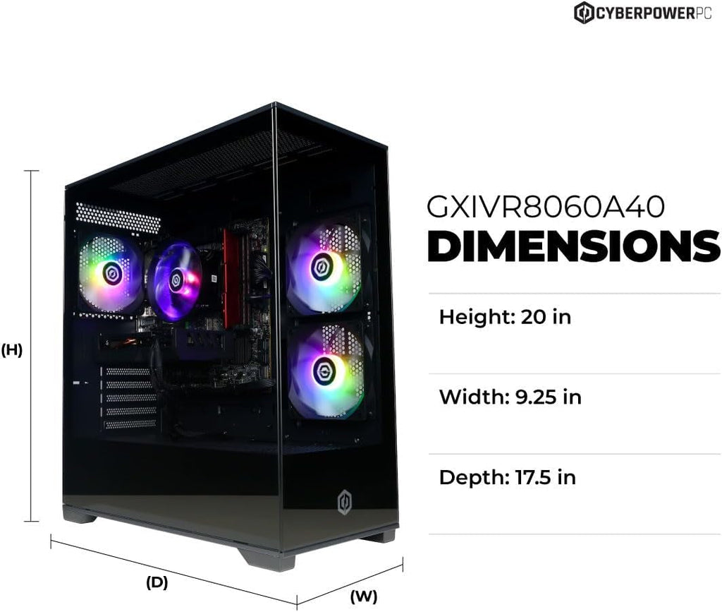 Cyberpowerpc Gamer Xtreme VR Gaming PC, Intel Core I5-13400F 2.5Ghz, Geforce RTX 5060 8GB, 16GB DDR5, 1TB Pcie 4.0 SSD, Wifi Ready & Windows 11 Home (Gxivr8060A40)