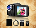 Video Camera Camcorder Full HD 2.7K 36.0 MP with 16GB SD Card