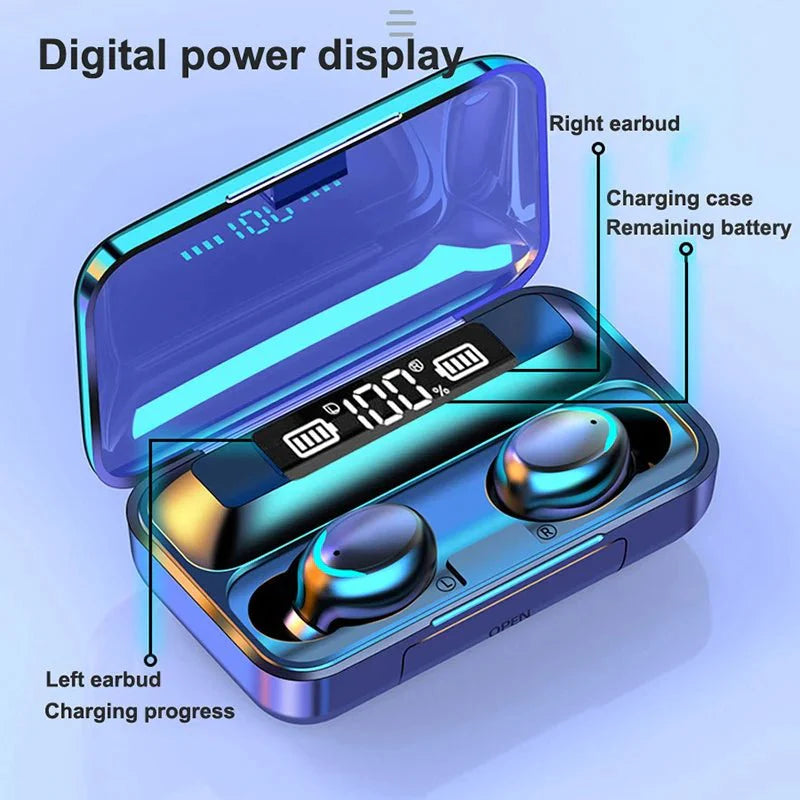 F9-5C Wireless Bluetooth Earphones – 9D Stereo, Waterproof, Noise Cancelling