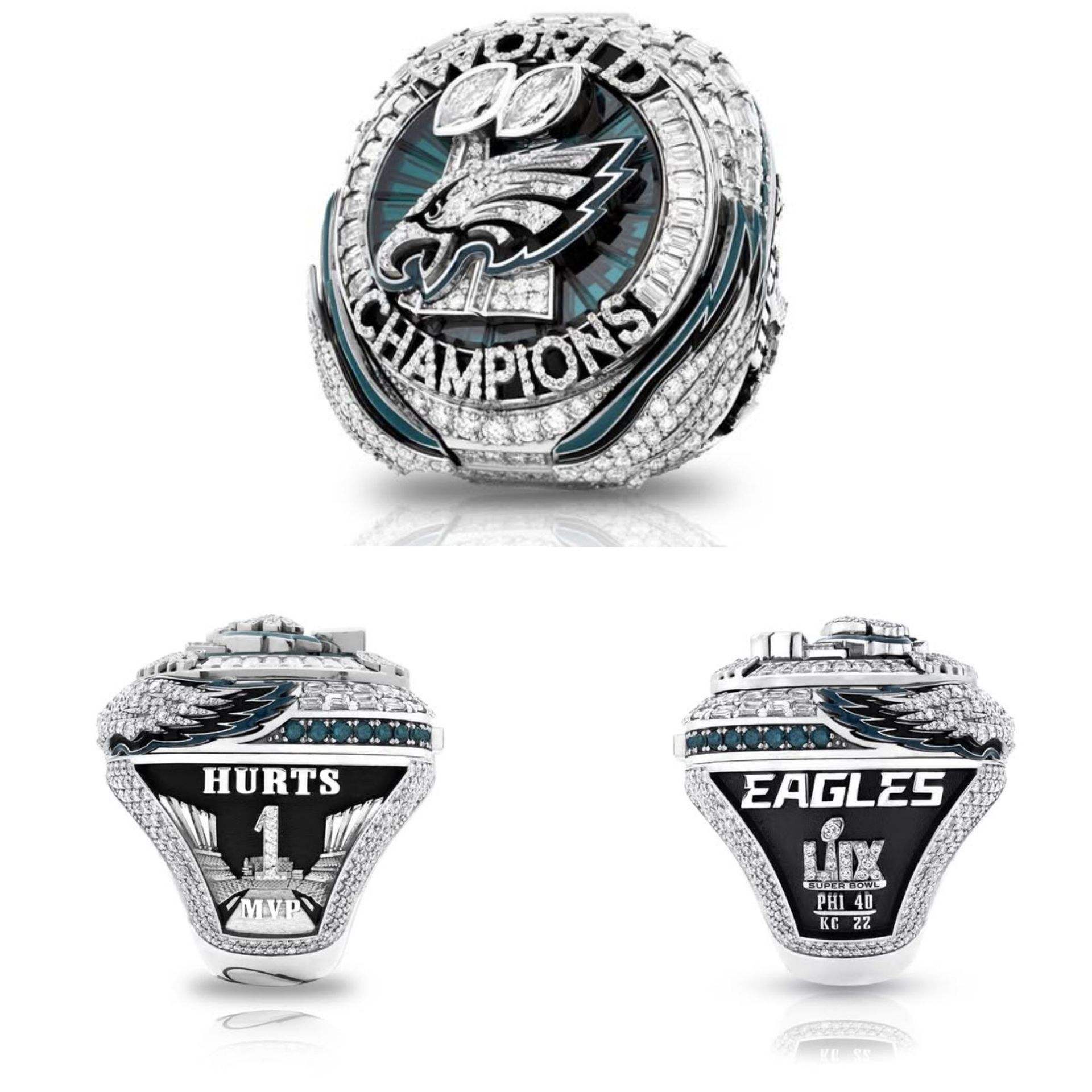 Philadelphia Eagles Championship Ring Set – 5pcs Super Bowl Replica Collectible Set
