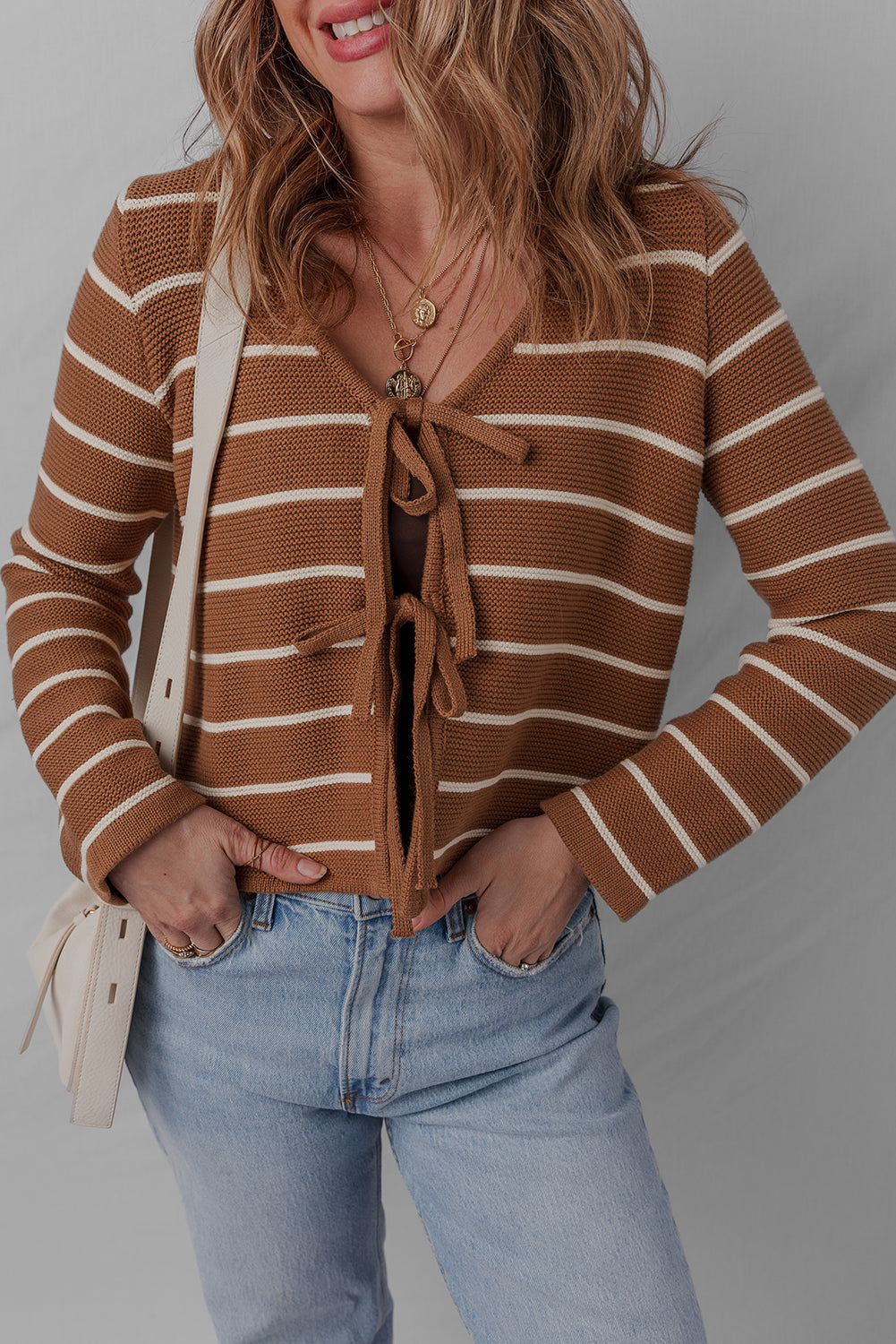 Lilly Striped Knit Cardigan Sweater